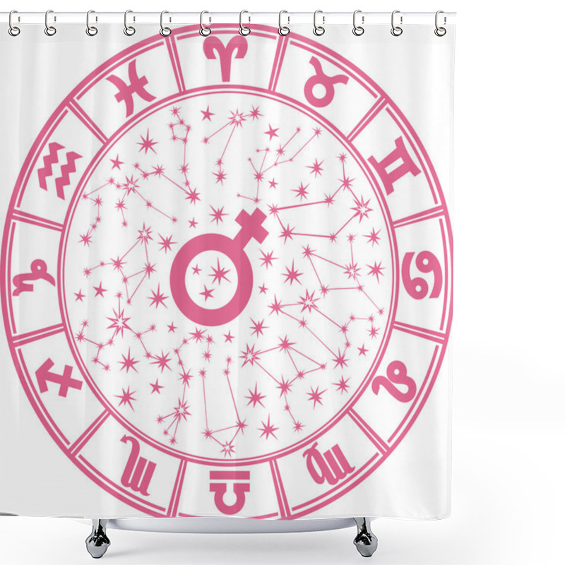 Personality  Zodiac Sign.Horoscope Circle.For Woman Shower Curtains