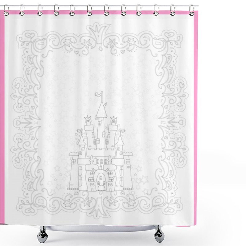 Personality  Illustration Of Princess Castle Shower Curtains