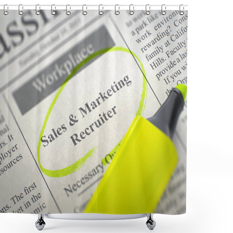 Personality  Sales And Marketing Recruiter Job Vacancy. 3D. Shower Curtains