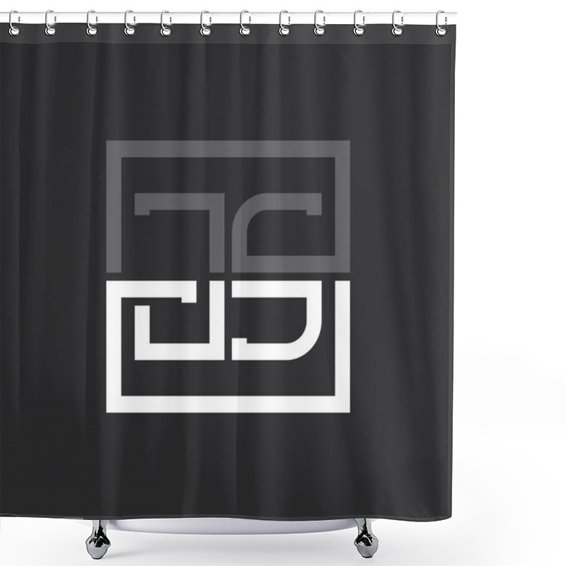 Personality  Creative Modern Minimalist JS Letter Logo Design. Letter JS Logo Monogram For Any Business Shower Curtains