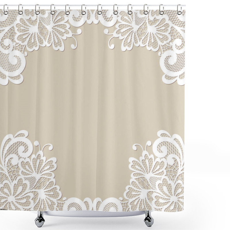 Personality  Flower Vector Ornament Frame Shower Curtains