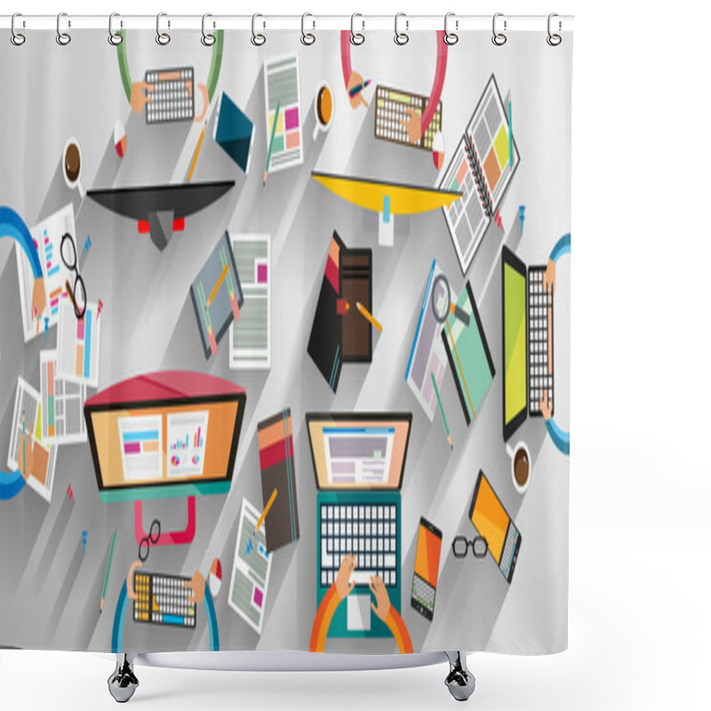 Personality  Ideal Workspace For Teamwork And Brainsotrming Shower Curtains