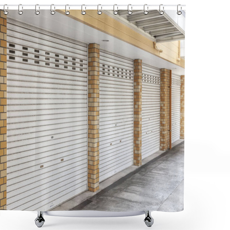 Personality  Closed Shutter Doors Of The Garage Shower Curtains