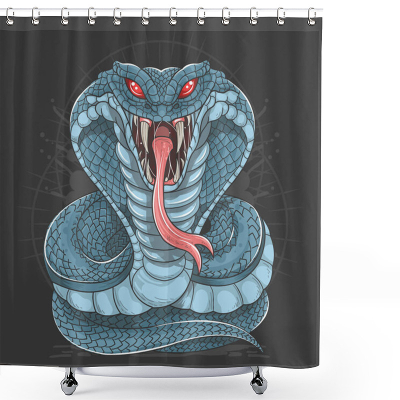 Personality  COBRA SNAKE FULL BODY BLUE Shower Curtains