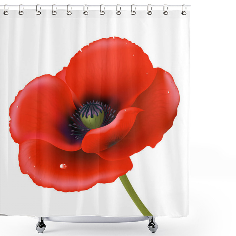 Personality  Red Poppy Shower Curtains