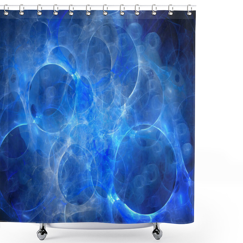 Personality  Blue Glowing Multiverse In Space Shower Curtains