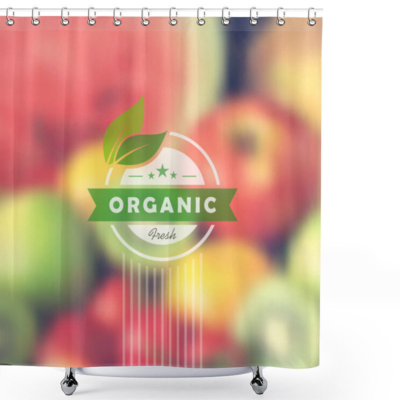 Personality  Organic Food Retro Label Blurred Background Shower Curtains