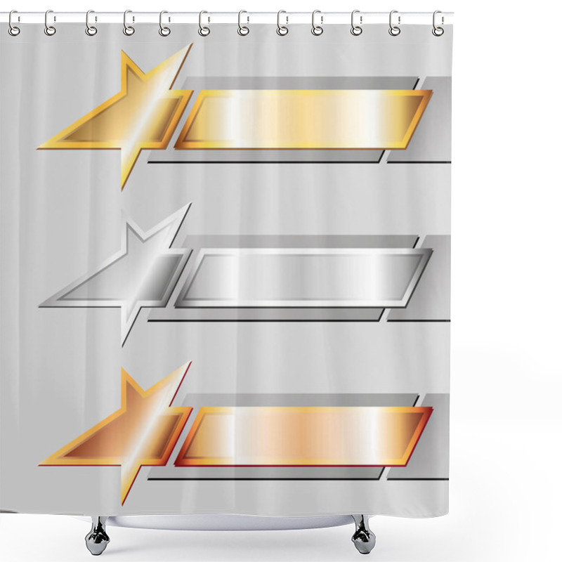 Personality  Metal Emblems Shower Curtains