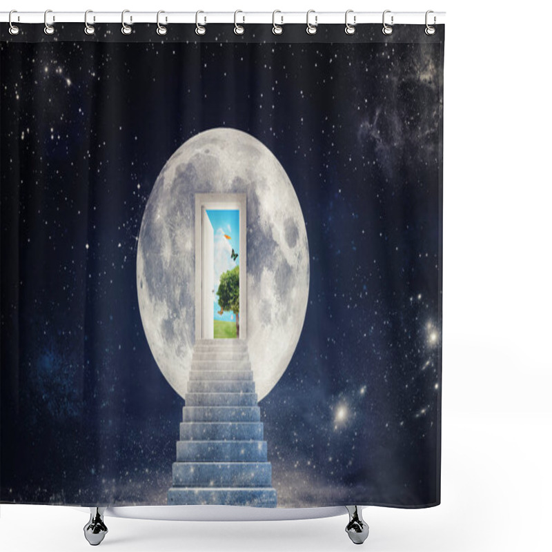 Personality  Staircase Leads To A Door Shower Curtains