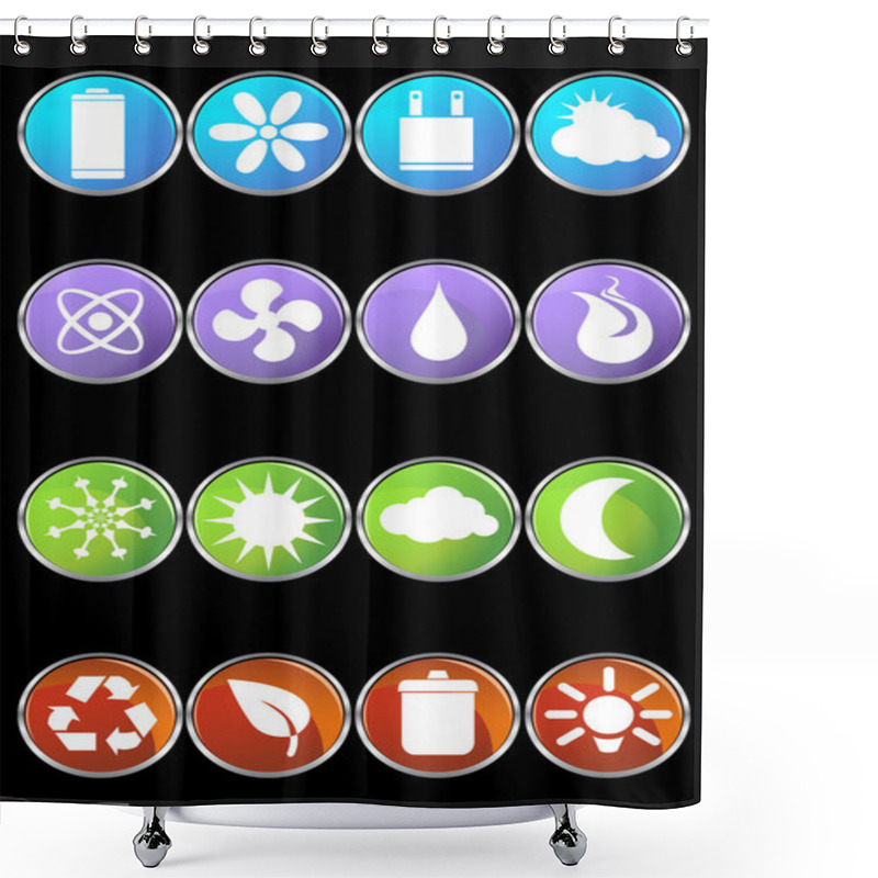 Personality  Eco Friendly Icons Shower Curtains