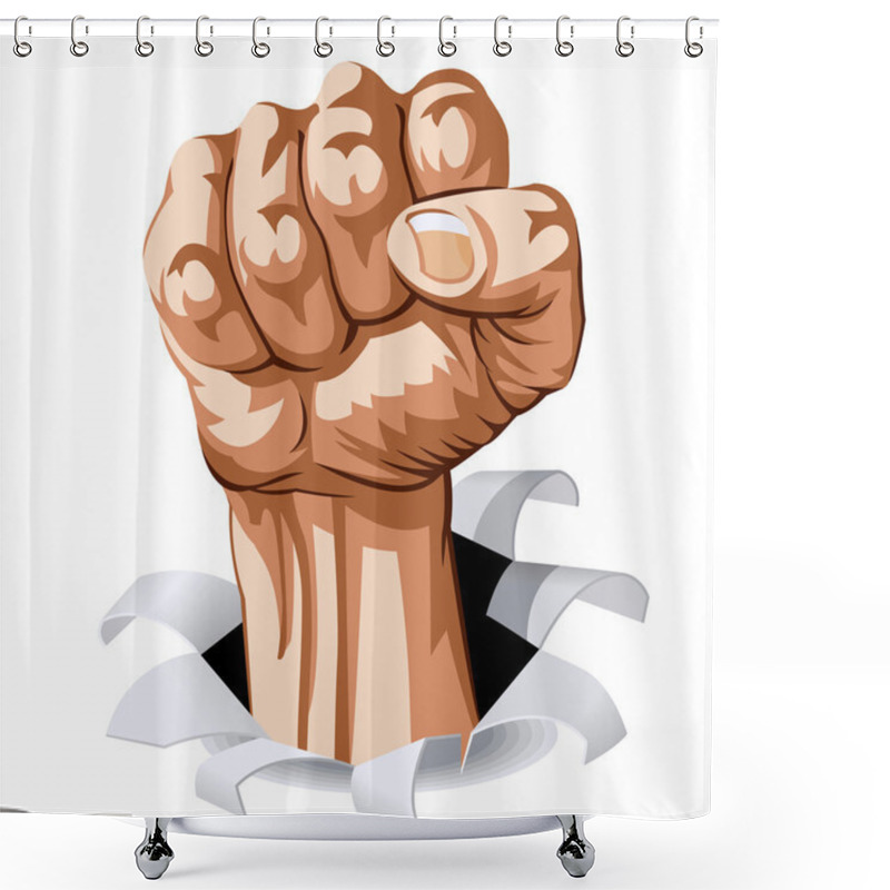 Personality  Man Fist Shower Curtains