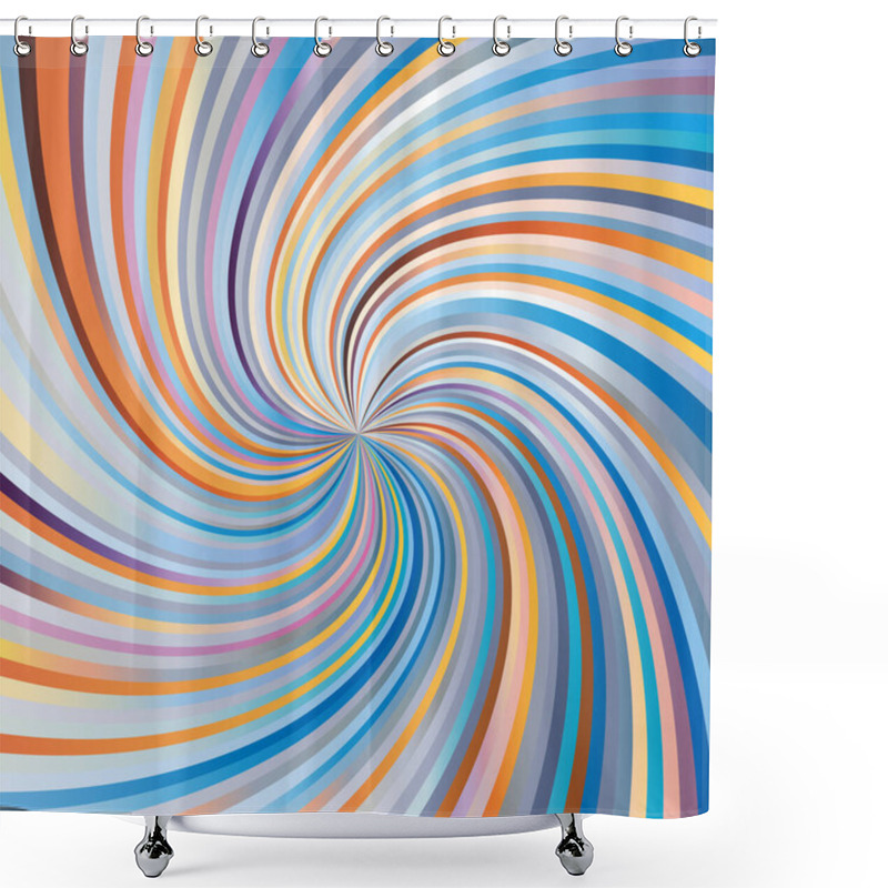 Personality  Swirling Radial Background Helix Rotation Rays Helix Pattern Sun Light Beams Shower Curtains