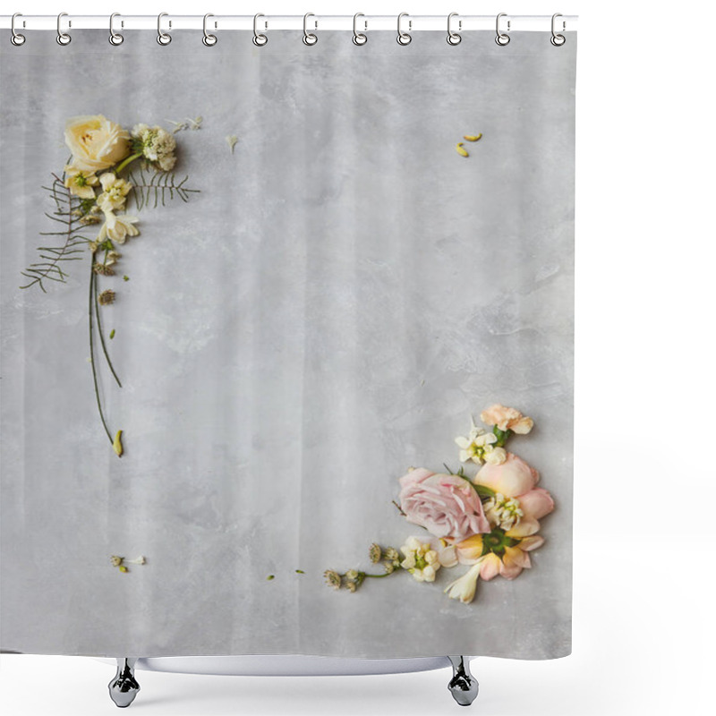 Personality  Floral Frame With Roses Shower Curtains