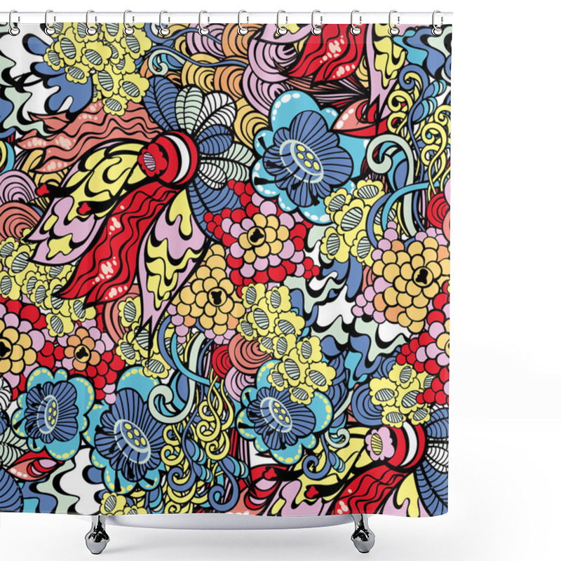 Personality  Abstract Flowers Pattern Shower Curtains