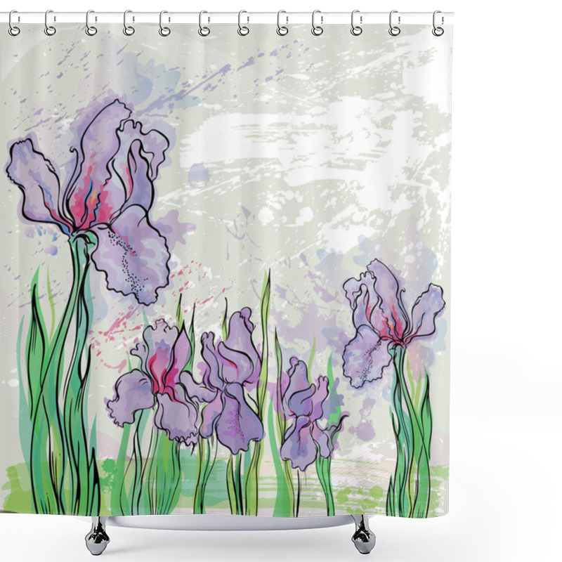 Personality  Irises Shower Curtains