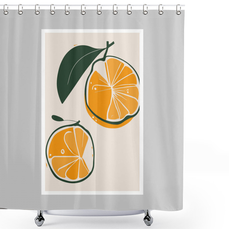 Personality  Citrus Design Over Gray Background, Vector Illustration. Art Print Poster Design Shower Curtains