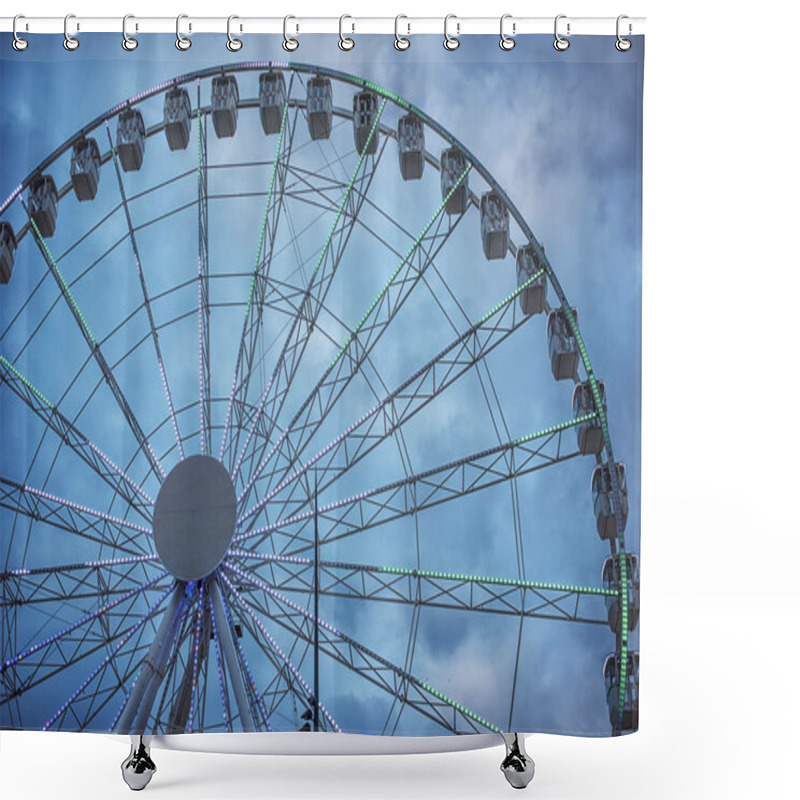 Personality  The Ferris Wheel In The Promenade Of The Old Port In The City Center Of Marseilles, France Shower Curtains