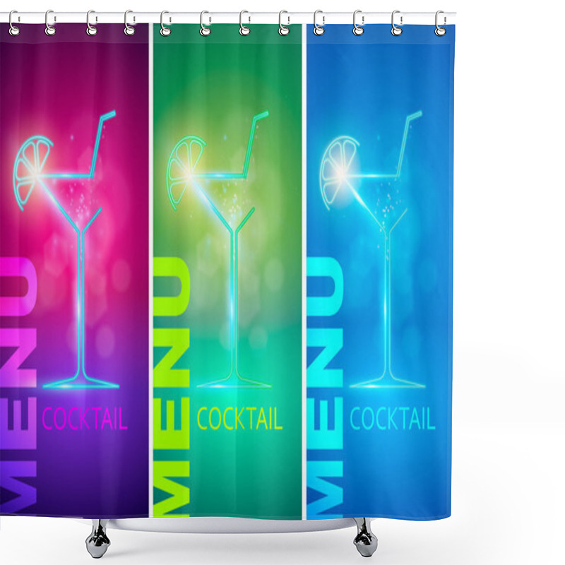 Personality  Cocktail Party Design Menu Background Shower Curtains