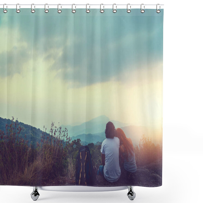 Personality  Natural Background Couples Lovers. The Sun Rises In The Morning On The Mountain. Thailand Doi Inthanon. Travel Nature. Travel Relax. Nature, Outdoor, Holiday. Shower Curtains