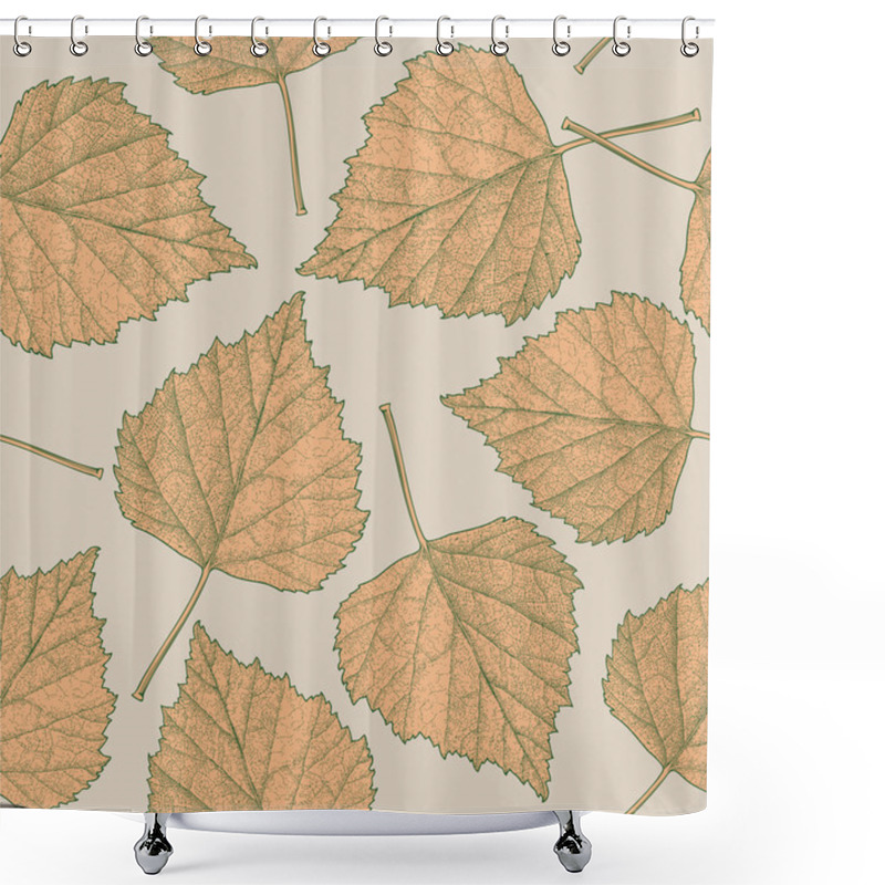 Personality  Seamless Autumn Leaves Background Shower Curtains