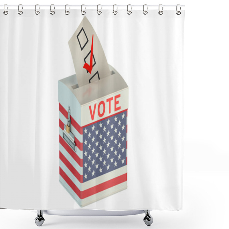 Personality  Ballot Box With Flag Of USA Shower Curtains