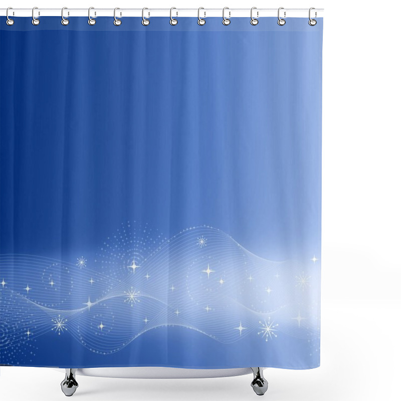 Personality  Festive Blue Background Shower Curtains