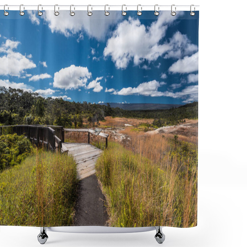 Personality  Sulphur Banks Trail In Hawaii Volcanoes National Park In Hawaii, United States Shower Curtains