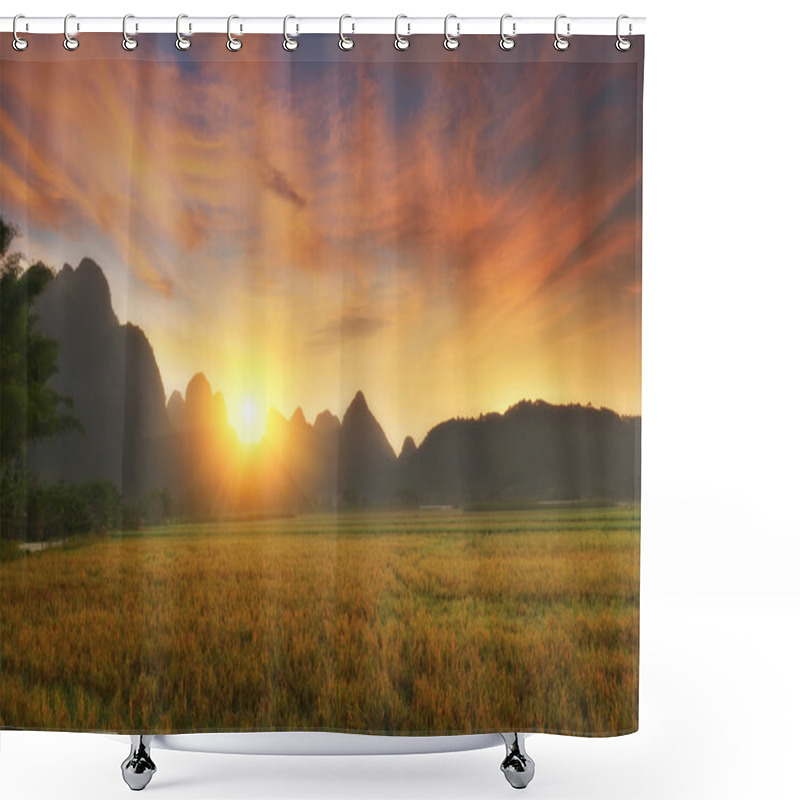 Personality  Landscape In Yangshuo Guilin, China Shower Curtains