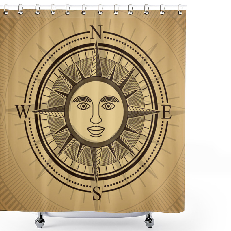 Personality  Compass Design  Shower Curtains