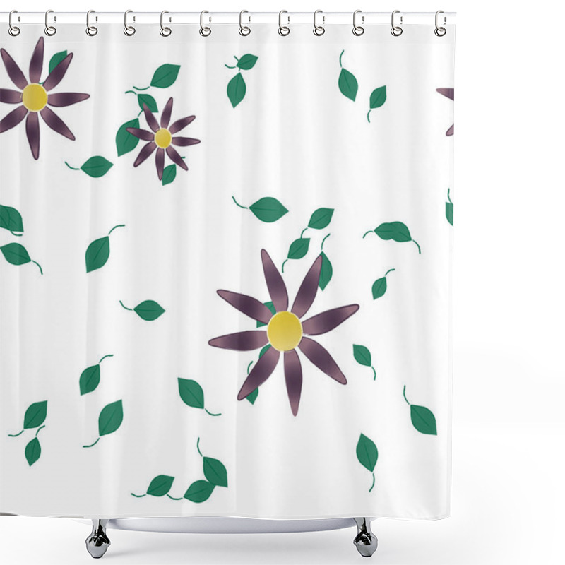 Personality  Beautiful Floral Seamless Background With Flowers Vector Illustration Shower Curtains