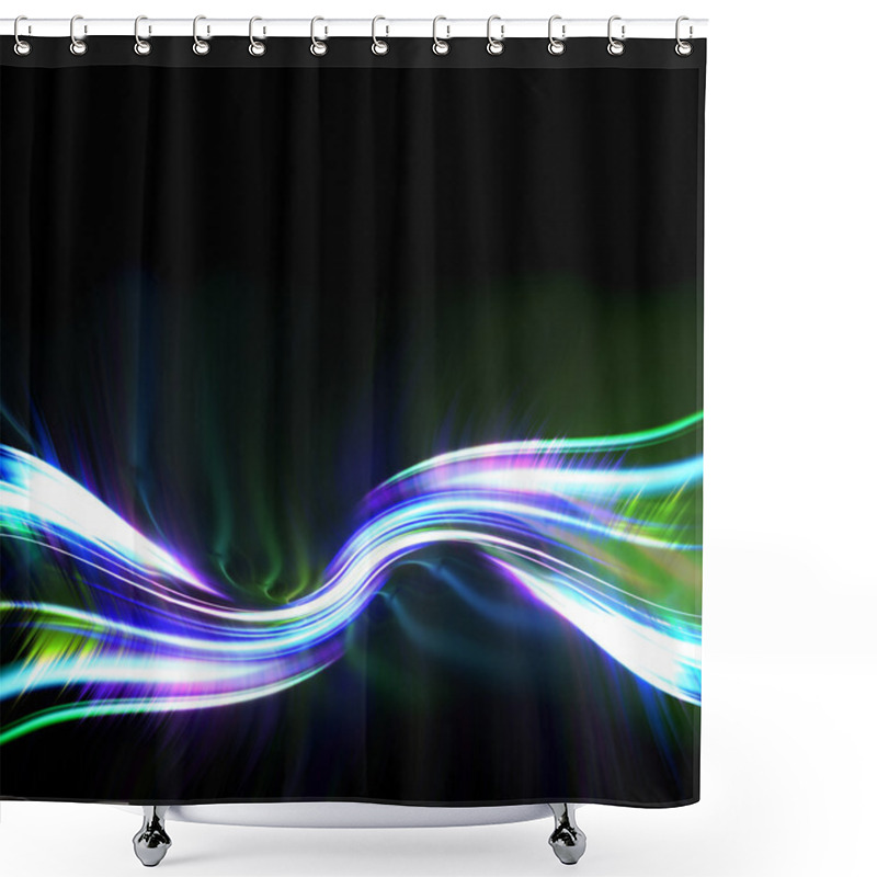 Personality  Green Plasma Fractal Layout Shower Curtains