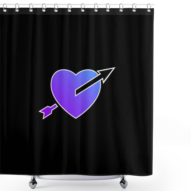 Personality  Arrow Straight To The Heart Blue Gradient Vector Icon Shower Curtains