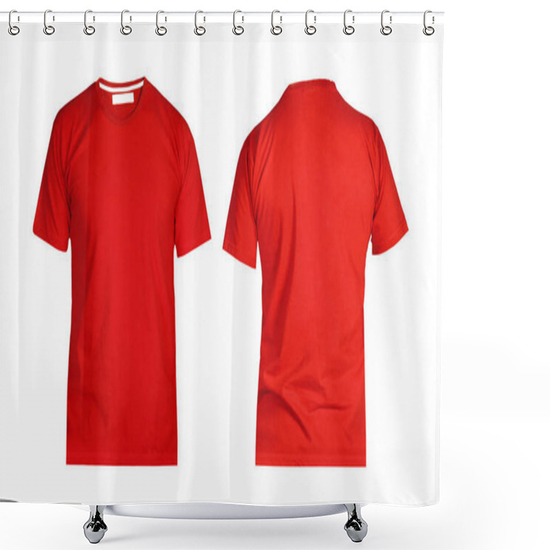 Personality  Front And Back Views Of T-shirt   Shower Curtains