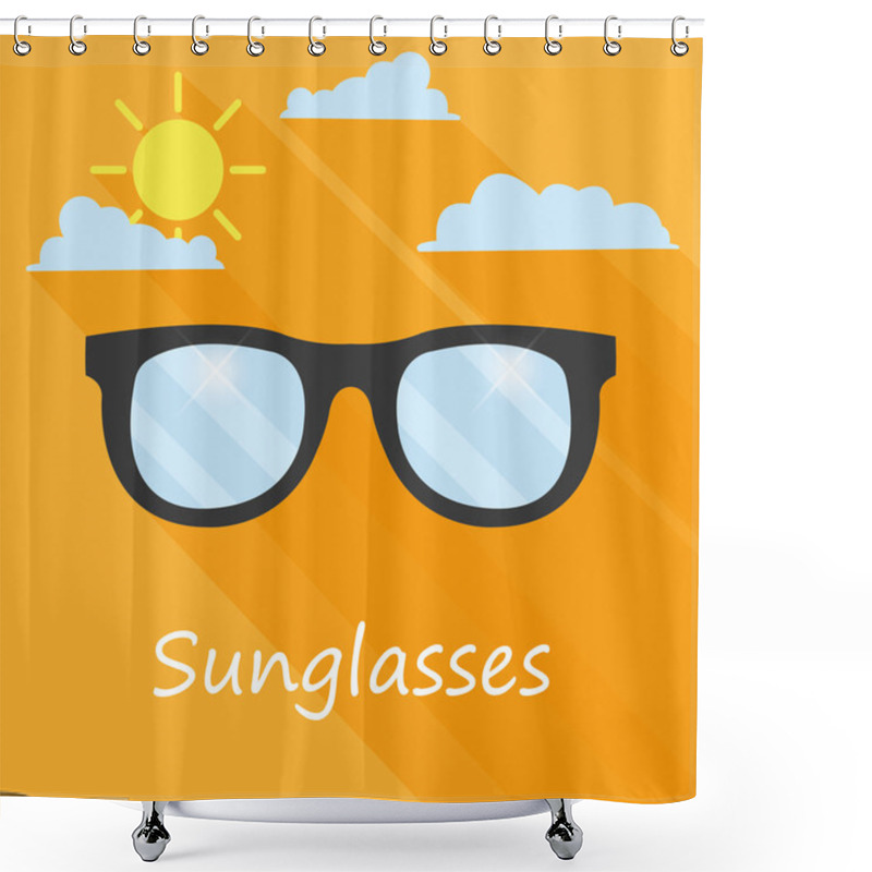 Personality  Sunglasses In Yellow Sky Shower Curtains