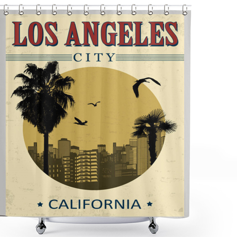 Personality  Los Angeles Poster Shower Curtains