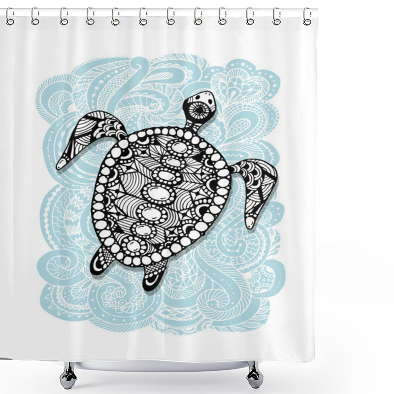 Personality  Tortoise Ornate, Zentangle For Your Design Shower Curtains