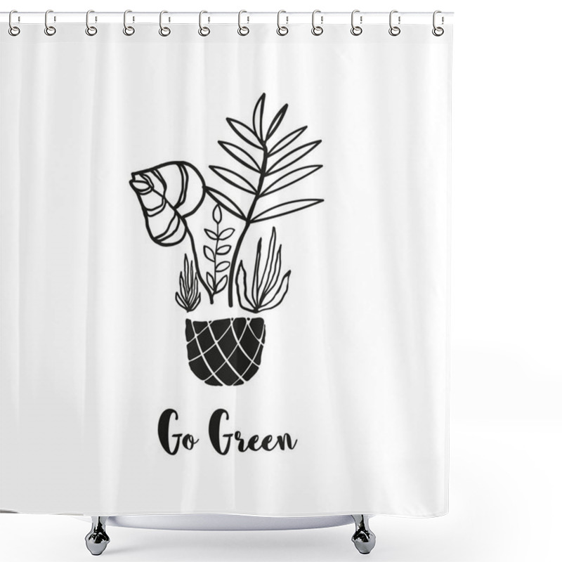 Personality  Hand Drawn Doodle Elements Of Zero Waste Lifestyle. Eco Style Illustration Set Shower Curtains