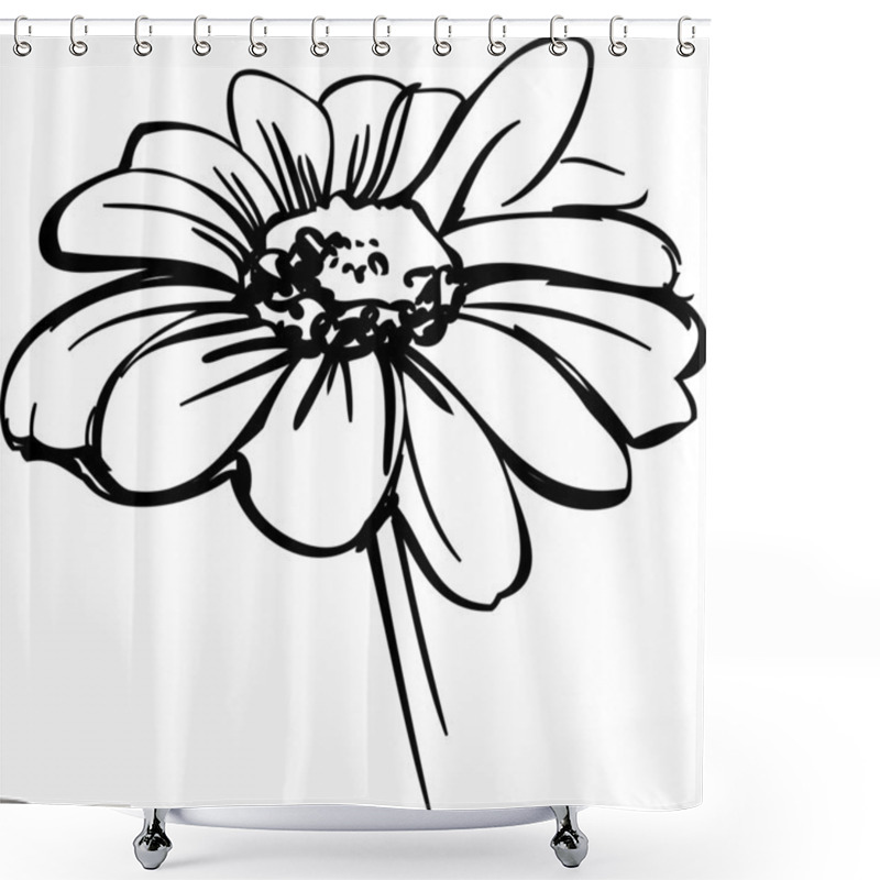 Personality  Sketch Wild Flower Resembling A Daisy Shower Curtains