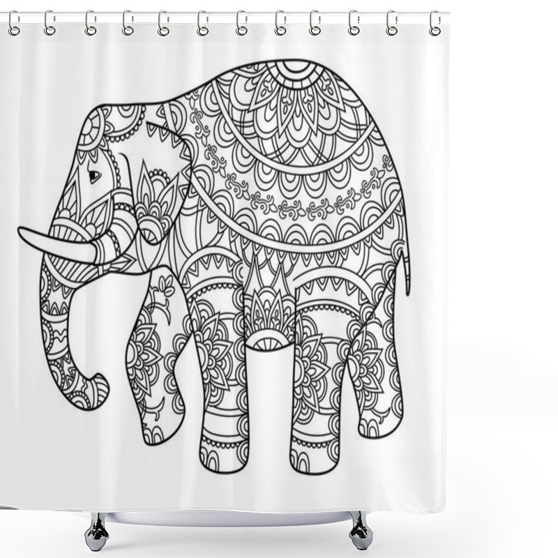 Personality  Decorative Outline Elephant Shower Curtains