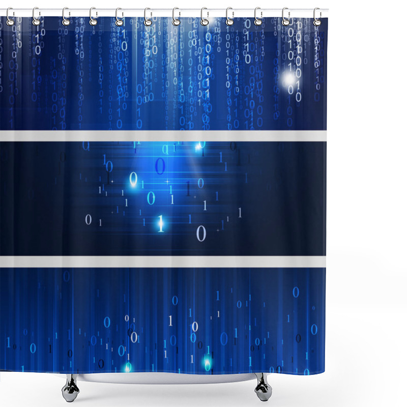 Personality  Digital Binary Codes Banners Shower Curtains