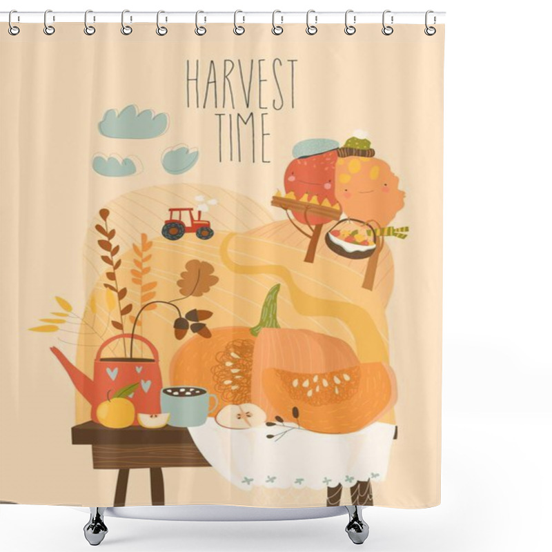 Personality  Still Life With Pumpkin And Autumn Elements Shower Curtains