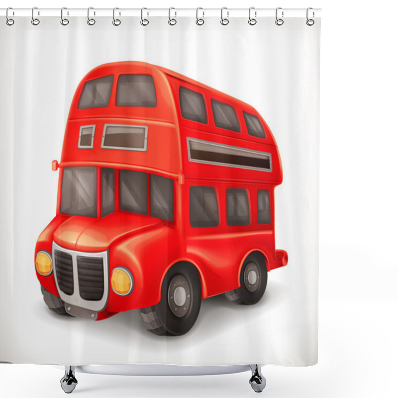 Personality  Red Double Deck Bus, Vector Illustration Shower Curtains