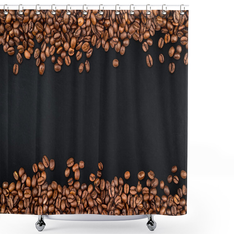 Personality  Coffee Beans Slate Background Shower Curtains