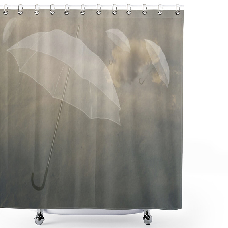 Personality  Flying Umbrellas Shower Curtains