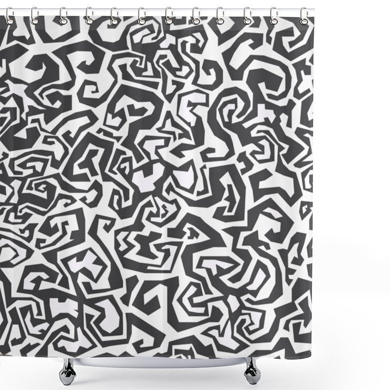 Personality  Monochrome Tribal Seamless Pattern Shower Curtains