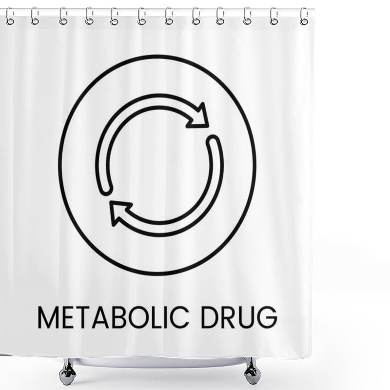 Personality  A Circular Arrows Icon In Vector, Symbolizing Metabolic Drug Processes Or Cycles, With An Editable Stroke. Shower Curtains