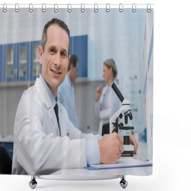 Personality  Lab Technician Taking Notes Shower Curtains