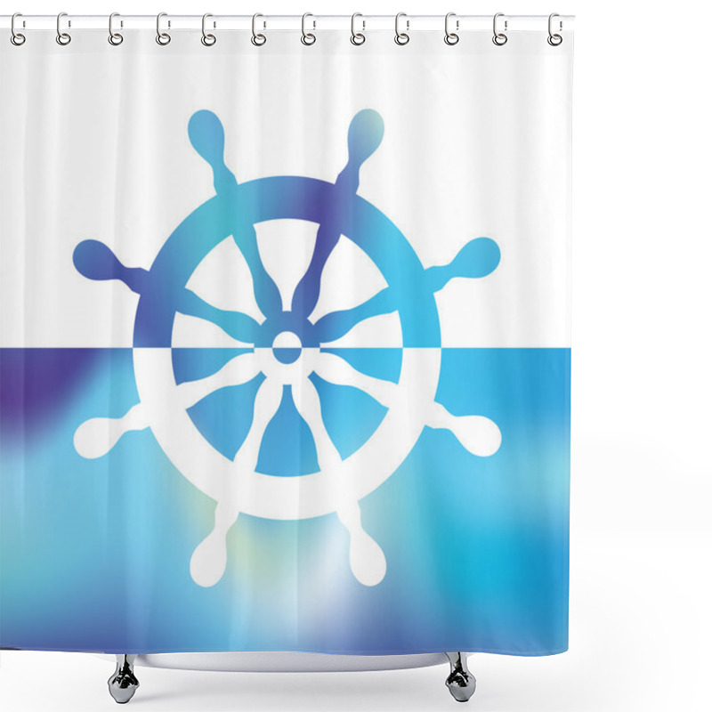 Personality  Steering Wheel Rudder - Ship Steering Shower Curtains