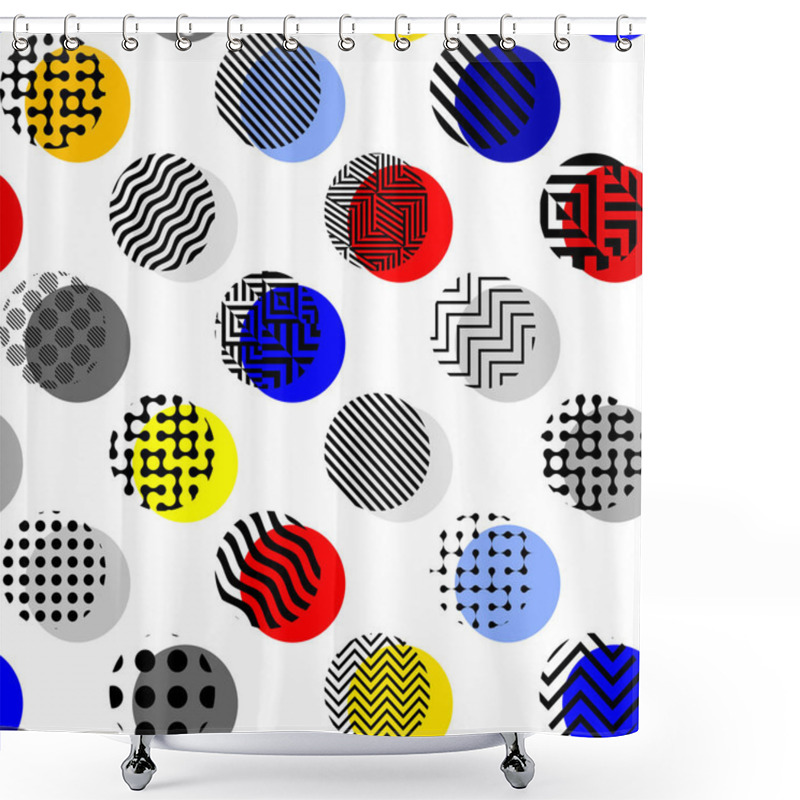 Personality  Classic Polka Dot Pattern In A Patchwork Collage Style. Shower Curtains