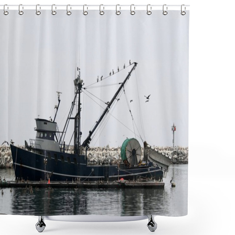 Personality  Fishing Boat Shower Curtains